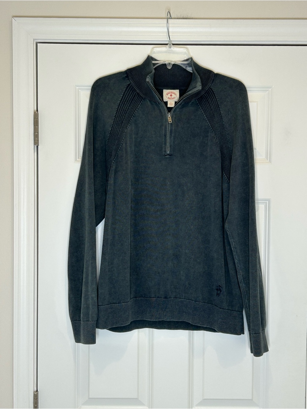 Brooks Brothers Red Fleece Men's Charcoal Gray Quarter-Zip Sweater Size L